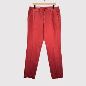 Billy Reid Mens Pants Red Jack Chino Straight Slim Fit Classic Preppy USA 36x34